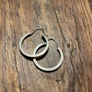 Vintage Etched Silver Hoops
